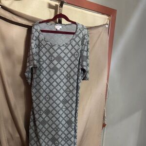 LuLaRoe Gray Patterned Dress-2